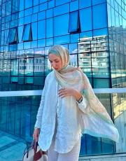 yeşil şal desenli şal