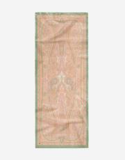 açık yeşil sarmaşık desenli şal