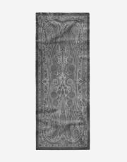 koyu gri sarmaşık desenli şal