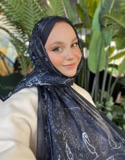 lacivert nerry desenli şal