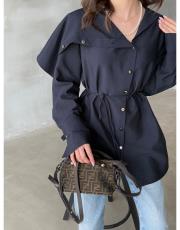 lacivert sarah yaka detaylı gömlek
