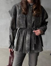 siyah aria eskitmeli kot ceket 