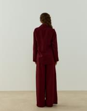 bordo lady pantolonlu takım 4