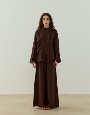 kahve lady pantolonlu takım 2