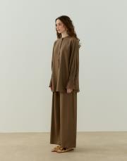 açık kahve melanj keten takım 3