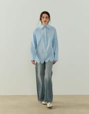 bebe mavisi floral gömlek