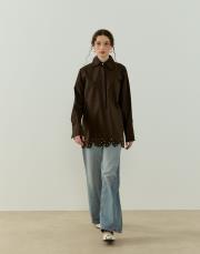 kahverengi floral gömlek