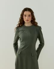 haki monoly keten elbise 3