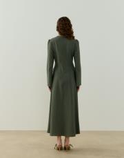 haki monoly keten elbise 4