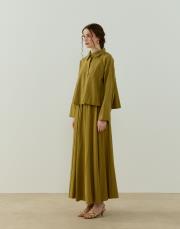 yağ yeşili nervürlü keten takım 3