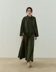 haki nervürlü keten takım