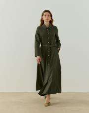 haki lera keten elbise