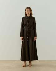 kahve lera keten elbise 2