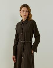 kahve lera keten elbise 3