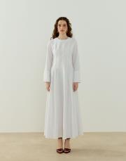beyaz lara keten elbise 2