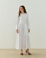 beyaz lara keten elbise 3