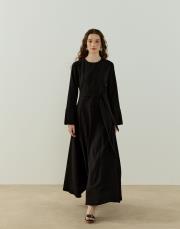 siyah lara keten elbise