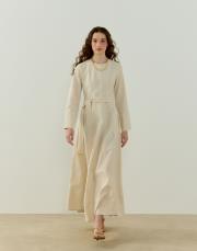 natürel lara keten elbise