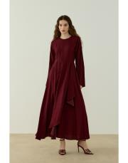 bordo alina monovizolin elbise 3