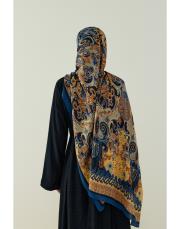 lacivert elena desenli floş viskon şal 4