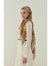 bej tiana desenli floş viskon şal 3