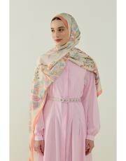 toz pembe vanessa desenli floş viskon şal 2