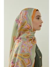 turuncu vanessa desenli floş viskon şal 3