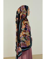 siyah vanessa desenli floş viskon şal 2