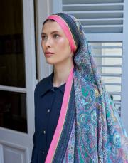 pembe hera desenli floş viskon şal 3