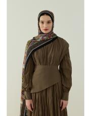 siyah hera desenli floş viskon şal 2