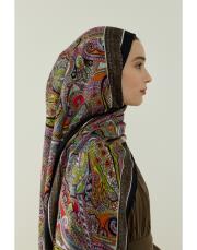 siyah hera desenli floş viskon şal 3