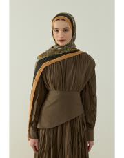 caramel hera desenli floş viskon şal