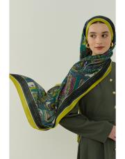 fıstık hera desenli floş viskon şal