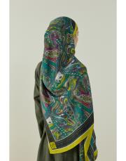 fıstık hera desenli floş viskon şal 4