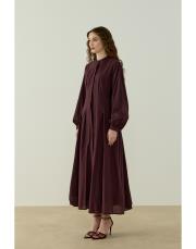 bordo safir vual elbise