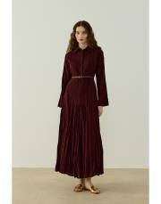 bordo crush vual elbise