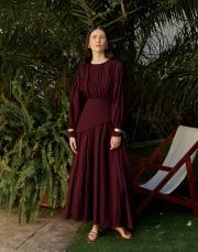 bordo moe vual elbise