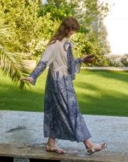 lacivert rena desenli elbise 3