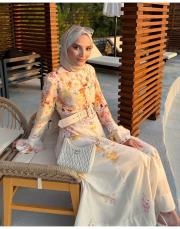 desenli peony desenli elbise