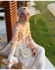 desenli peony desenli elbise 2