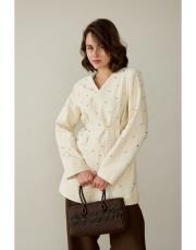 bej taşlı blazer ceket