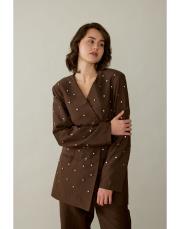 kahve taşlı blazer ceket 2