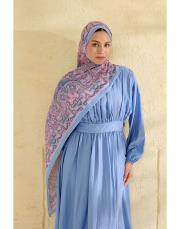 mavi sirius desenli şal