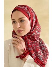 kırmızı sirius desenli şal 2