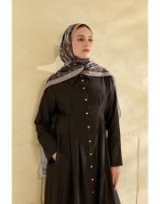 siyah luna desenli şal