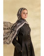 siyah luna desenli şal 2