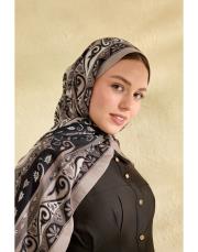 siyah luna desenli şal 3