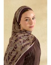 kahve eliza desenli şal