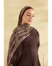 kahve eliza desenli şal 2