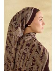 kahve eliza desenli şal 3